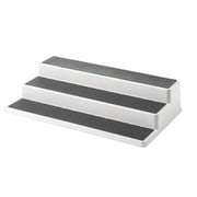 Copco Non-Skid 3-Tier Spice Pantry Kitchen Cabinet Organizer, 15-inch, White/Gray