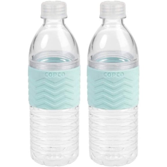 Copco Reusable Plastic Chevron Design Hydra Water Bottle 16.9 Oz Pack Of 2, Blue