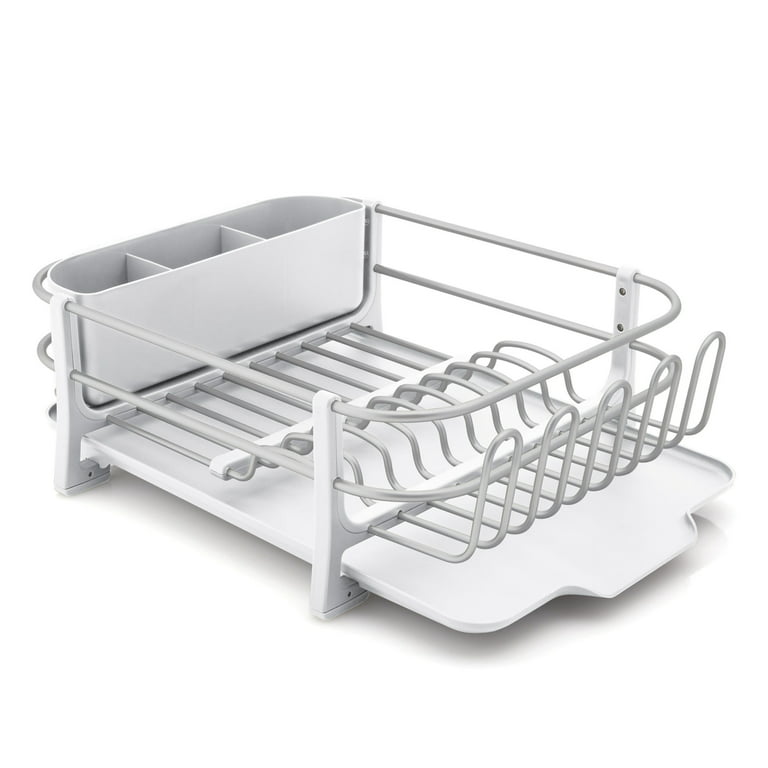 EMT ETRENDS Dish Drying Rack Plastic,Large Capacity Kitchen Dish  Drainer,Collapsible Dish Drying Rack with Drainboard,Removable Cup Holder  Rust