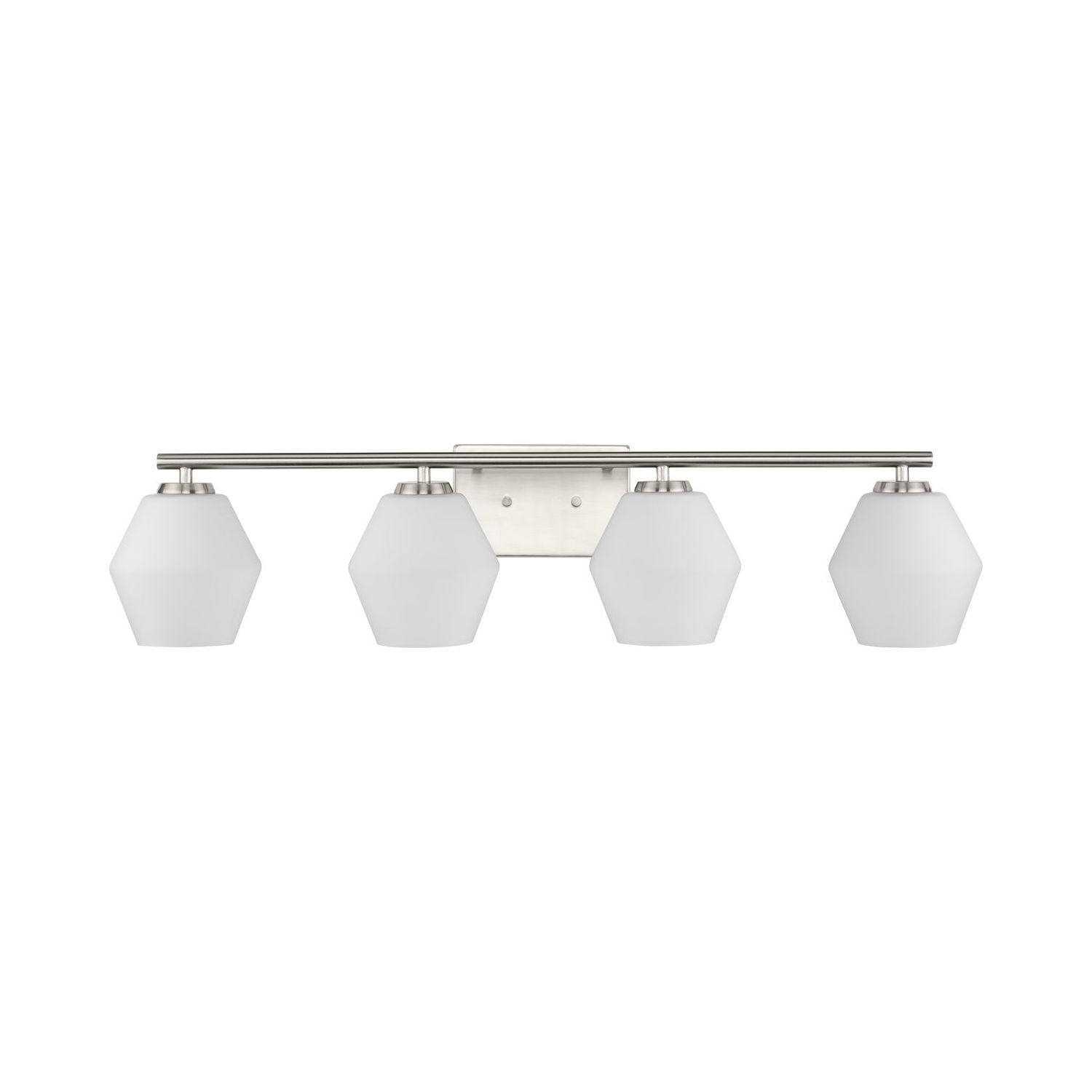 Copeland Brushed Nickel 4-Light Vanity with Opal Glass Shades