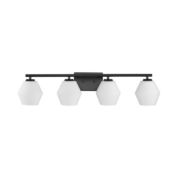 Copeland Collection Four-Light Matte Black Mid-Century Modern Vanity Light