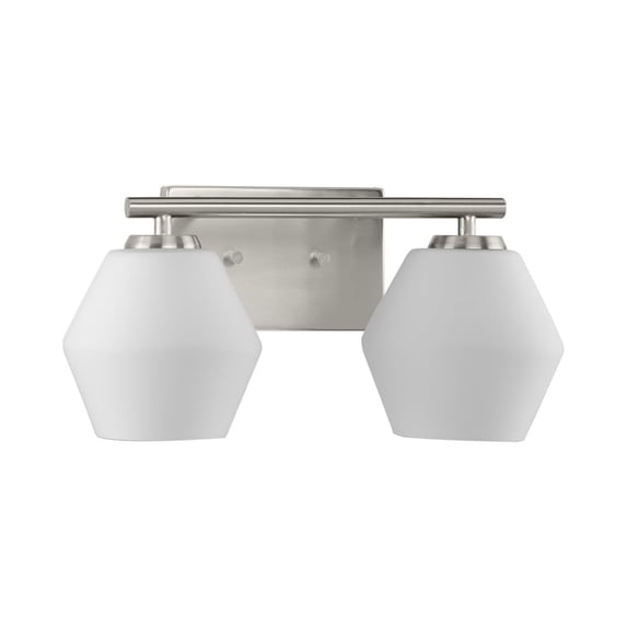 Copeland Collection Two-Light Brushed Nickel Mid-Century Modern Vanity Light