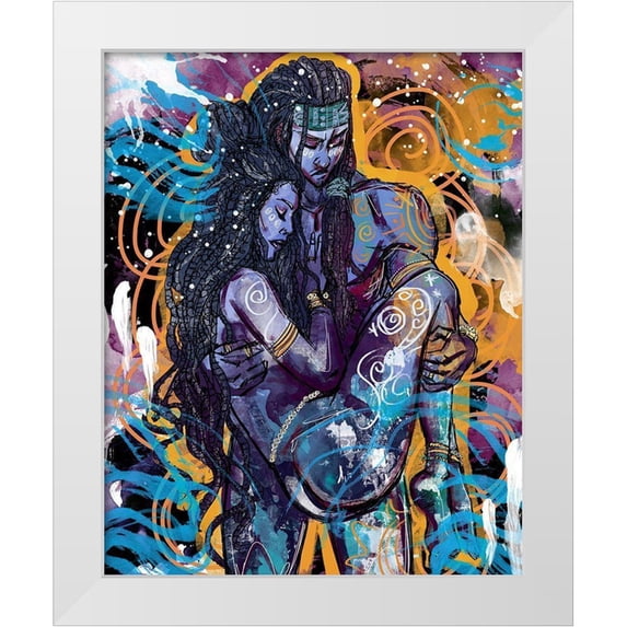 Copeland, Justin 20x24 White Modern Wood Framed Museum Art Print Titled - The Moon and Sun