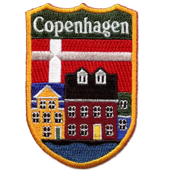 Copenhagen Denmark Shield Embroidered Iron On Patch