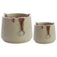 thumbnail image 1 of Olly & Rose Copenhagen Collection 7 in Textured Off White Hanging Planters (2 Count), 1 of 5
