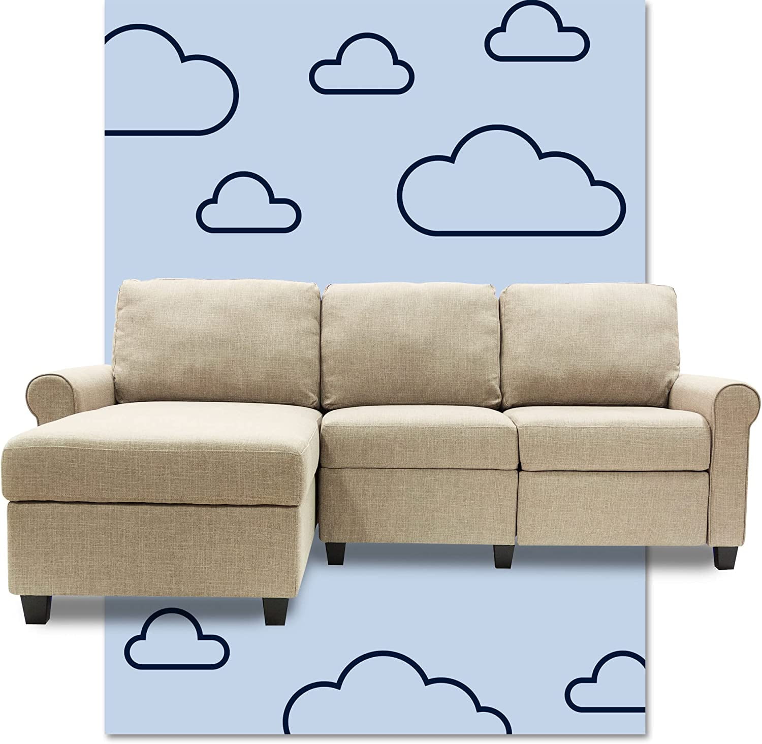 Copenhagen Reclining Sectional Sofa with Left Chaise Small Couch with