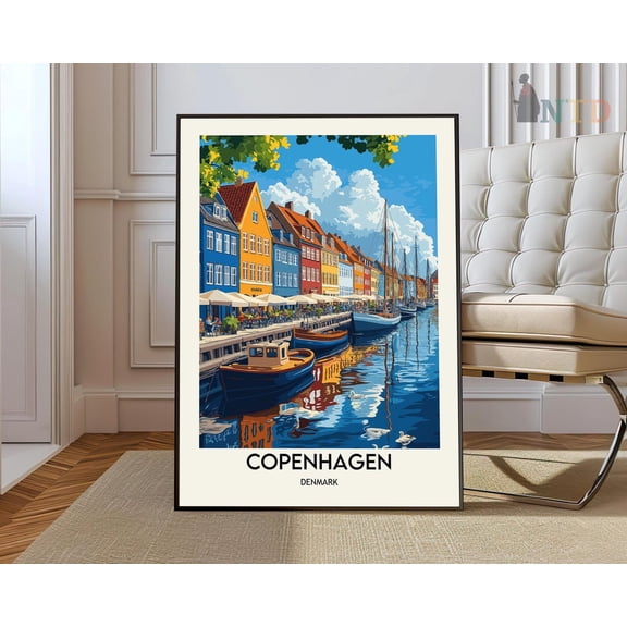 Copenhagen Travel Poster, Copenhagen Wall Art, Copenhagen Poster Print, Copenhagen Photo, Copenhagen Decor, Copenhagen Denmark Wall Art, Modern Wall Decor, 24x36 UNFRAMED