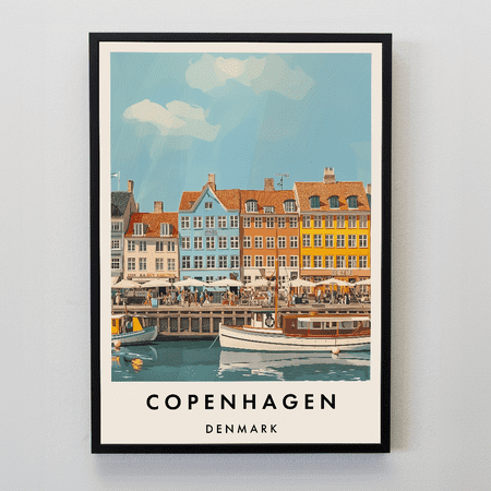 Copenhagen Travel Poster, Copenhagen Wall Art, Poster Only