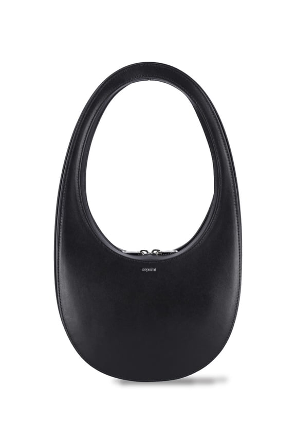 Women's "Swipe" Shoulder Bag, In Black Leather Black