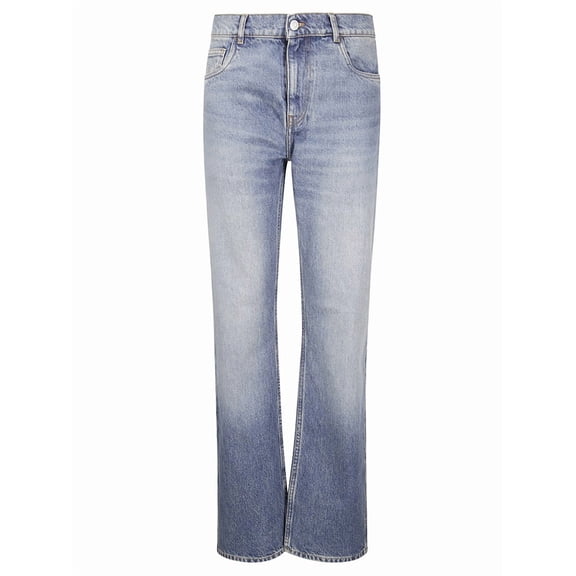 Coperni Straight-Leg Denim Jeans With Silver Buckle Detail (Women's)