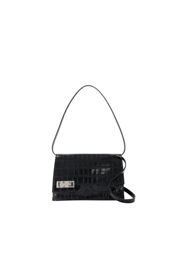 Women's Mini Folder Bag - Leather - Black Black