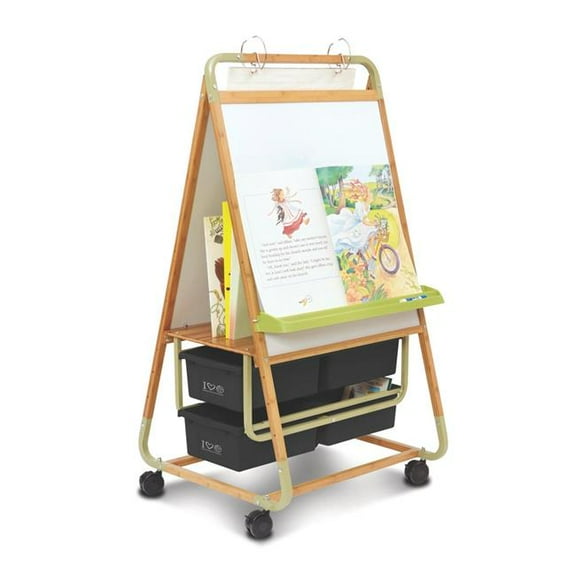 Copernicus Double Sided Bamboo Teaching Easel 100 Percent Recycled Plastic Tubs
