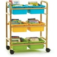thumbnail image 1 of Copernicus Small Bamboo Book Browser Cart with Six Tubs, 1 of 3