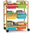 thumbnail image 1 of Copernicus Small Bamboo Book Browser Cart with Six Tubs, 1 of 3