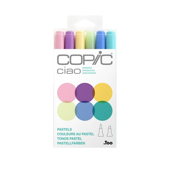 Copic Ciao Marker Set, 6-Colors, Pastels