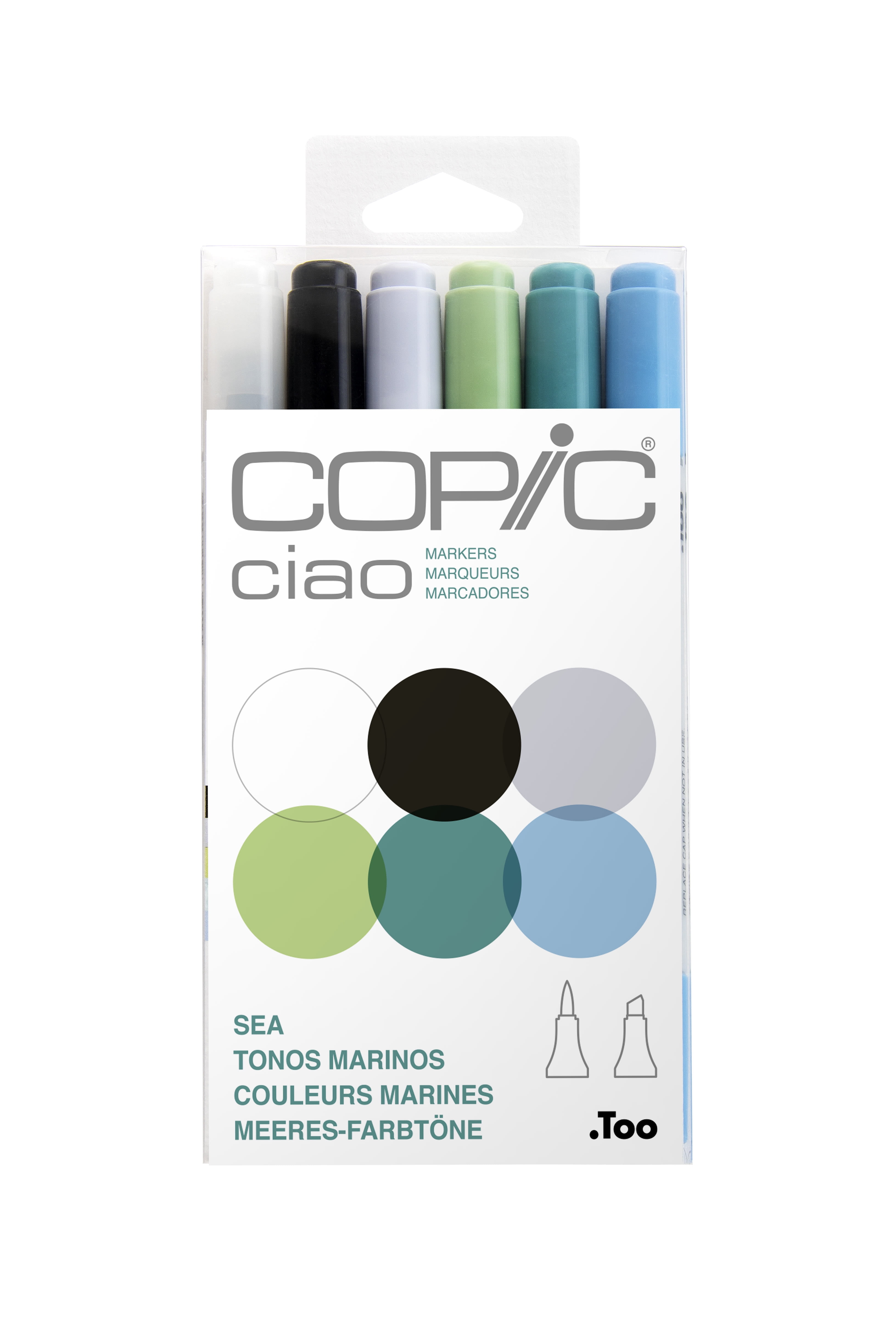 Copic Ciao Marker Set, 6-Colors, Sea