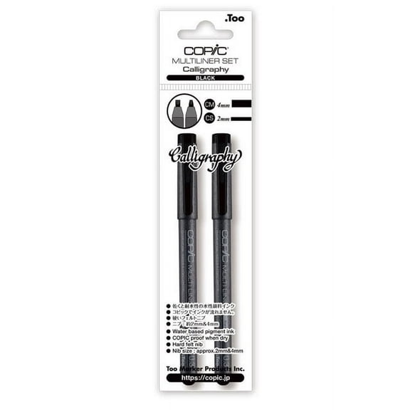 CopicĀ® Multiliner Calligraphy Pens, 2-Pen