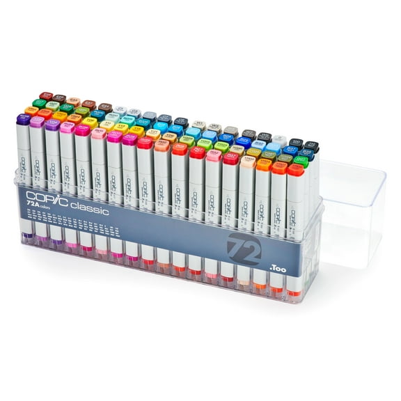 Copic Classic Marker Set, 72-Colors, Set A