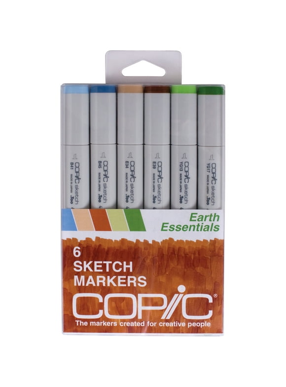 Copic Sketch Marker Set, 6-Colors, Earth Essentials