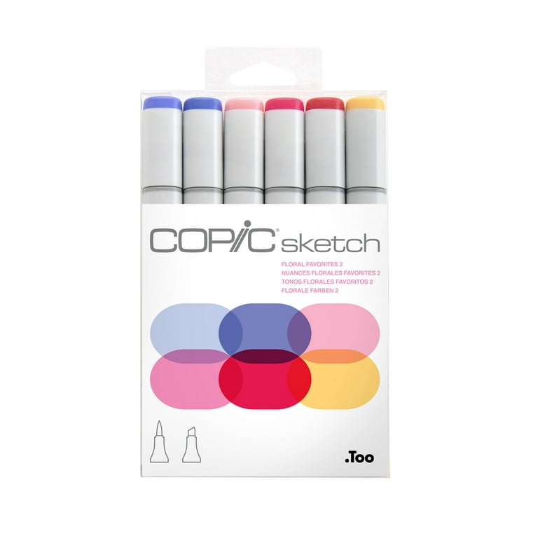Copic Alcohol Sketch Marker Set, Pale Pastels, 6 Count (Pack of 1)