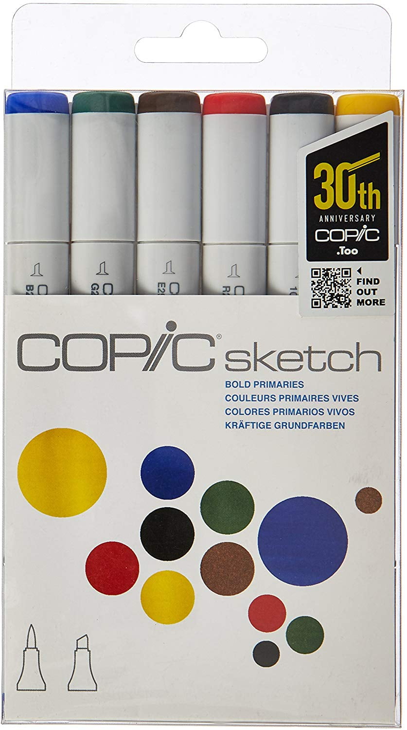 Copic Sketch Marker Set, 6-Colors, Grays - Walmart.com