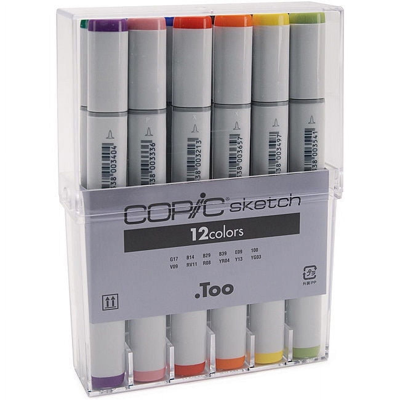 Sketch markers, line 1+2-5 mm, mute colours, 12 pc/ 1 pack
