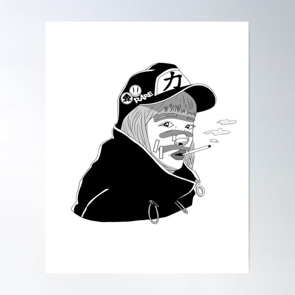 Copie De Atelier Ka Paris Manga Design Woman Poster Wall Art, Modern Wall Decor For Living Room Bedroom, 8x12 UNFRAMED