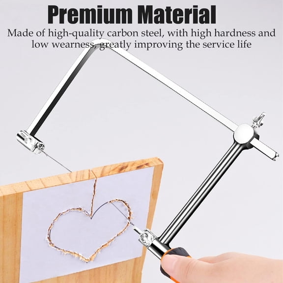 Coping Saw Hand Saw Wire Jigsaws Fret Saw with Extra 5 Spiral Wire Blades for Wood, Plastic, Rubber, and Soft Metal Cutting