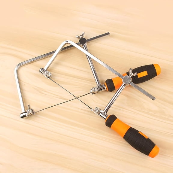 Coping Saw Heavy Duty Metal Woodworking Hand Saw Fast Cutting Non-slip Hacksaw, 5 Replacement Blades Set, For Woodworking Jewelry Plastic Metal Wood Cutting Crafts Making