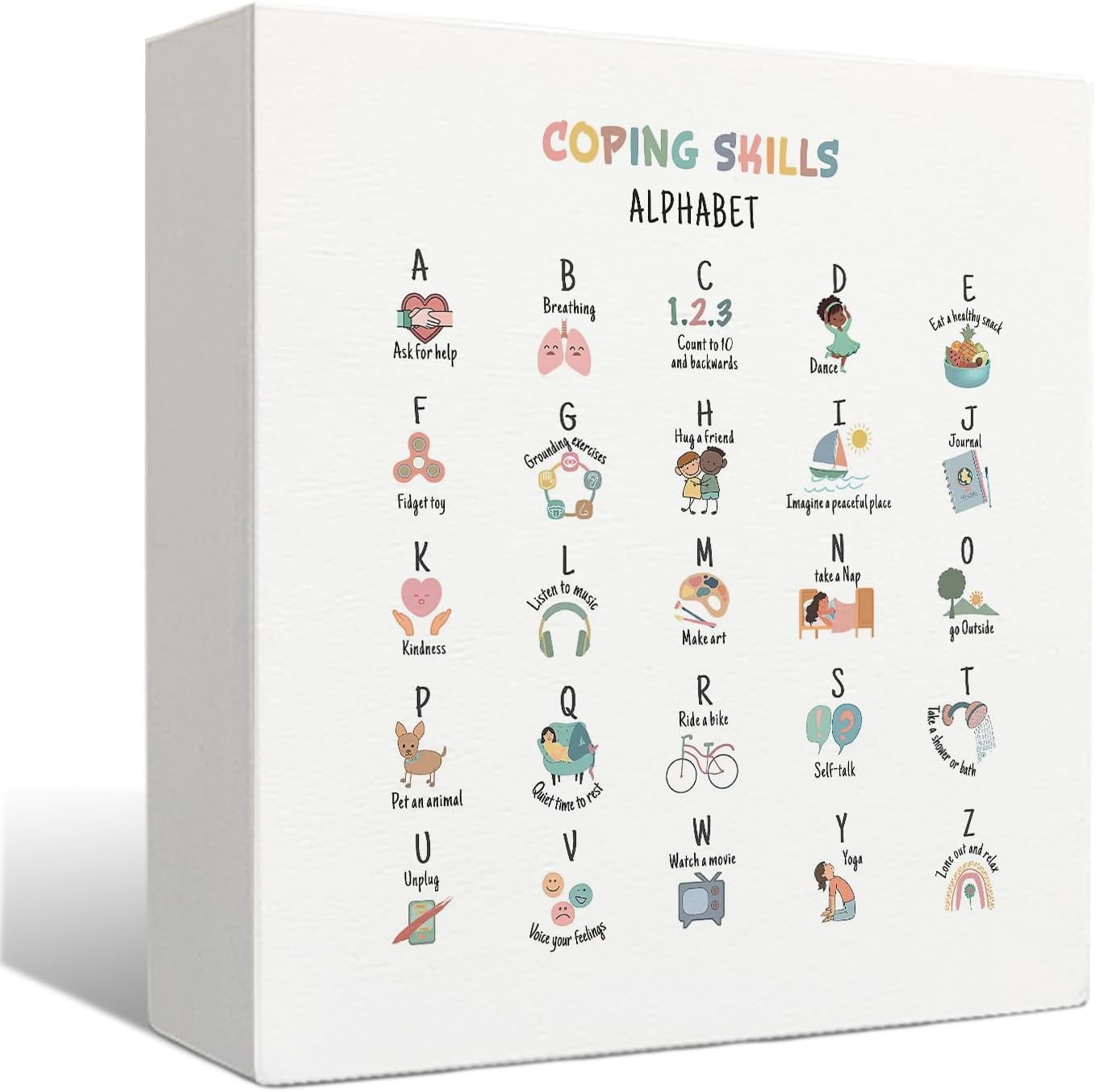 Coping Skill Alphabet Mental Health Sign - School Counseling Office ...