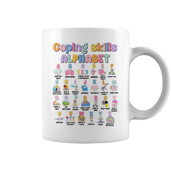 Coping Skill Alphabet School Counselor Mental Health Aba Rbt Coffee Mugs