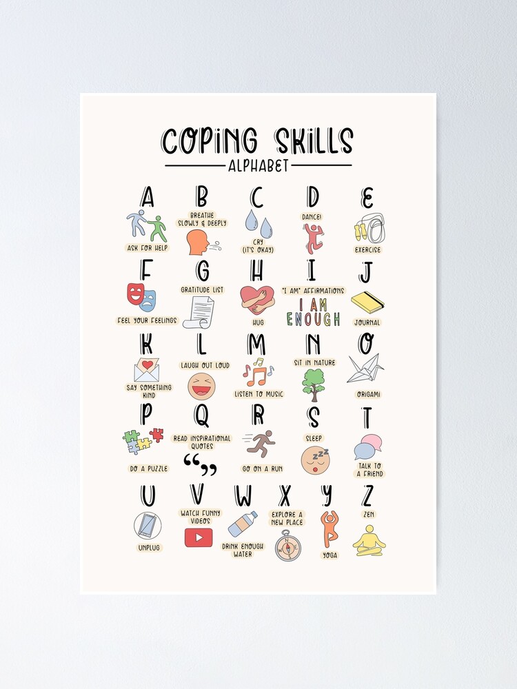 Coping Skills Alphabet Fashion Art Decor Frame - Walmart.com