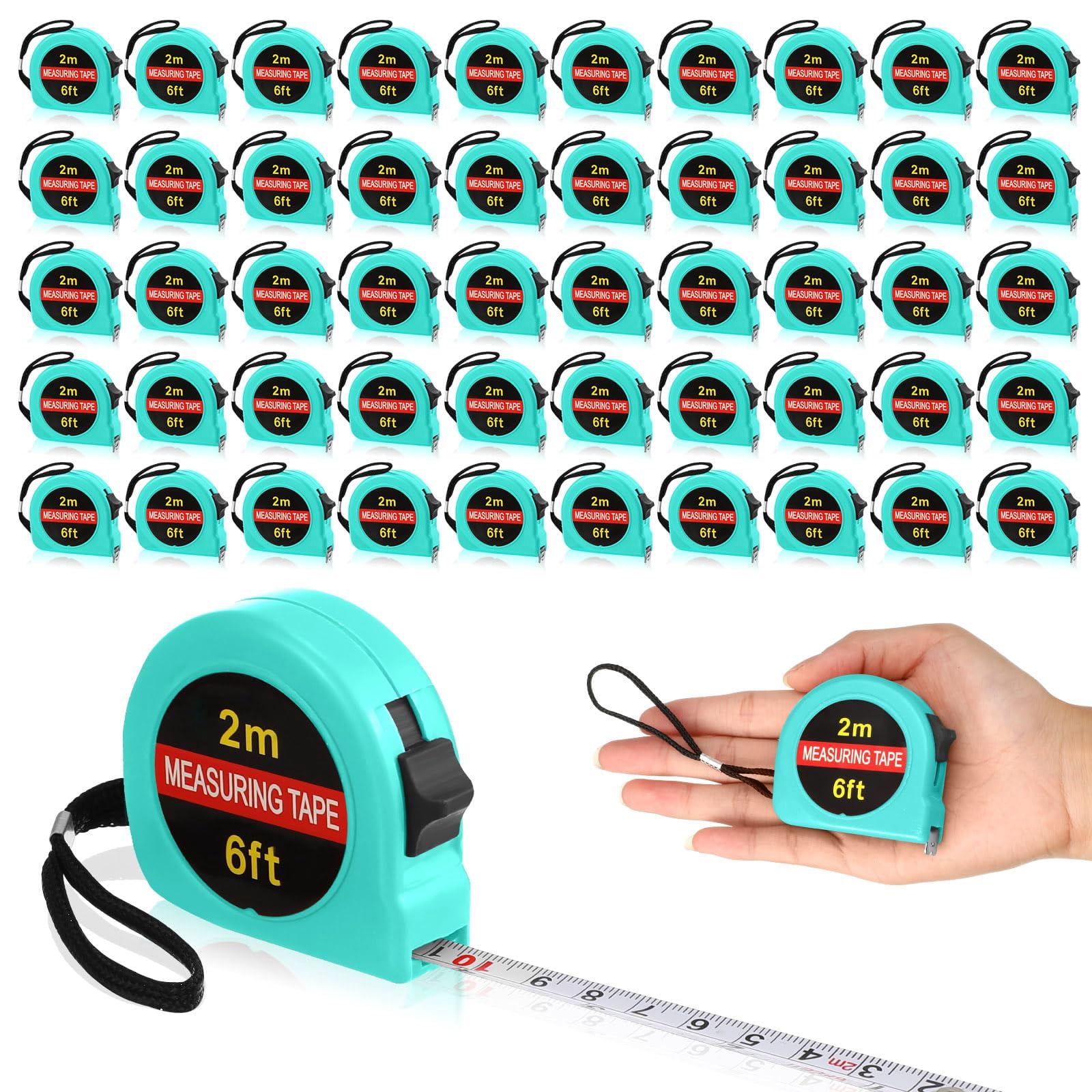 Copkim 50 Pcs Small Tape Measure Bulk 6 Ft 2M Mini Measuring ...