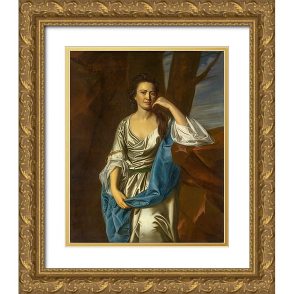 Copley, John Singleton 15x18 Gold Ornate Wood Framed with Double Matting Museum Art Print Titled - Catherine Greene
