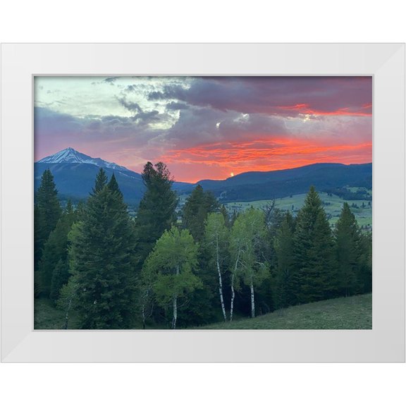 Coppel, Anna 14x12 White Modern Wood Framed Museum Art Print Titled - Sunset View From The Cabin