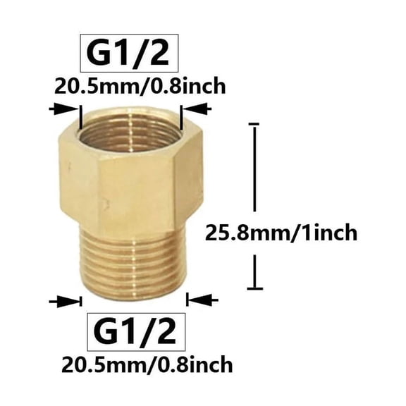 Copper 1/2" 3/4" 1" Thread Connector Fittings Water Pipe Reducer Connector Transitional Hose Repair Coupling