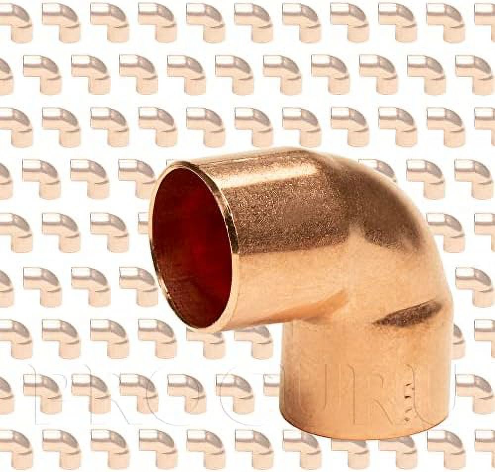 Copper 1/2" 90Degree Elbow, Cxc Sweat Connection, For 1/2" Copper Pipe