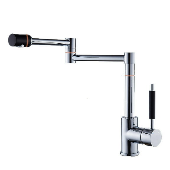 Copper 180-degree Folding Kitchen Faucet Kitchen Faucet With Hot And Cold Universal Rotating Retractable Washbasin Washbasin ,360° Swivel Spout