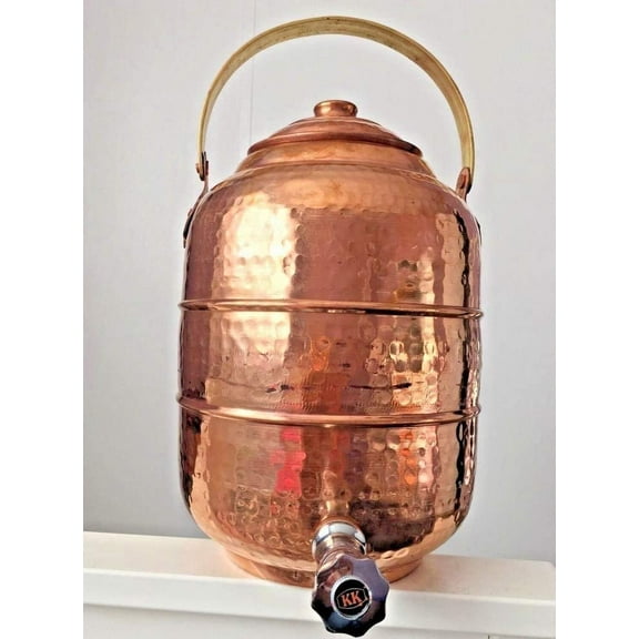 Copper 3.6 gal Water Pot Dispenser Storage Tank with Tap Kitchen Benefi
