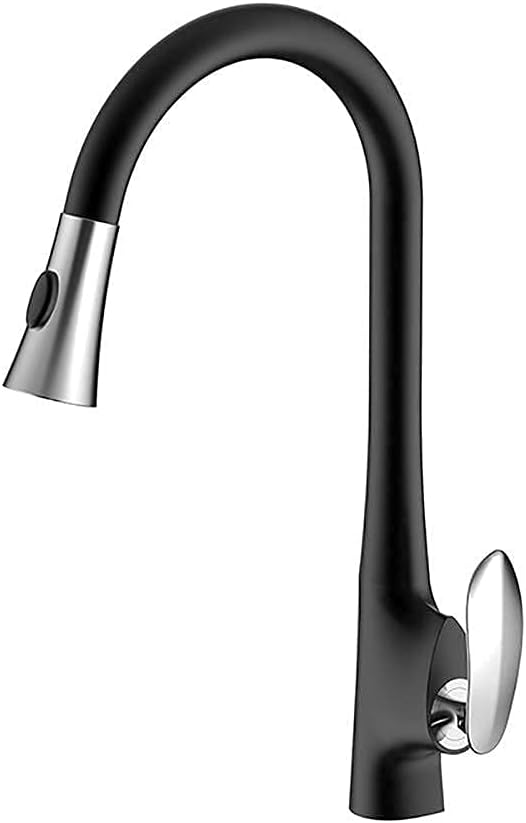 Copper 360 °Swivel Kitchen Faucet with Pull Out Sprayer,Modern Single