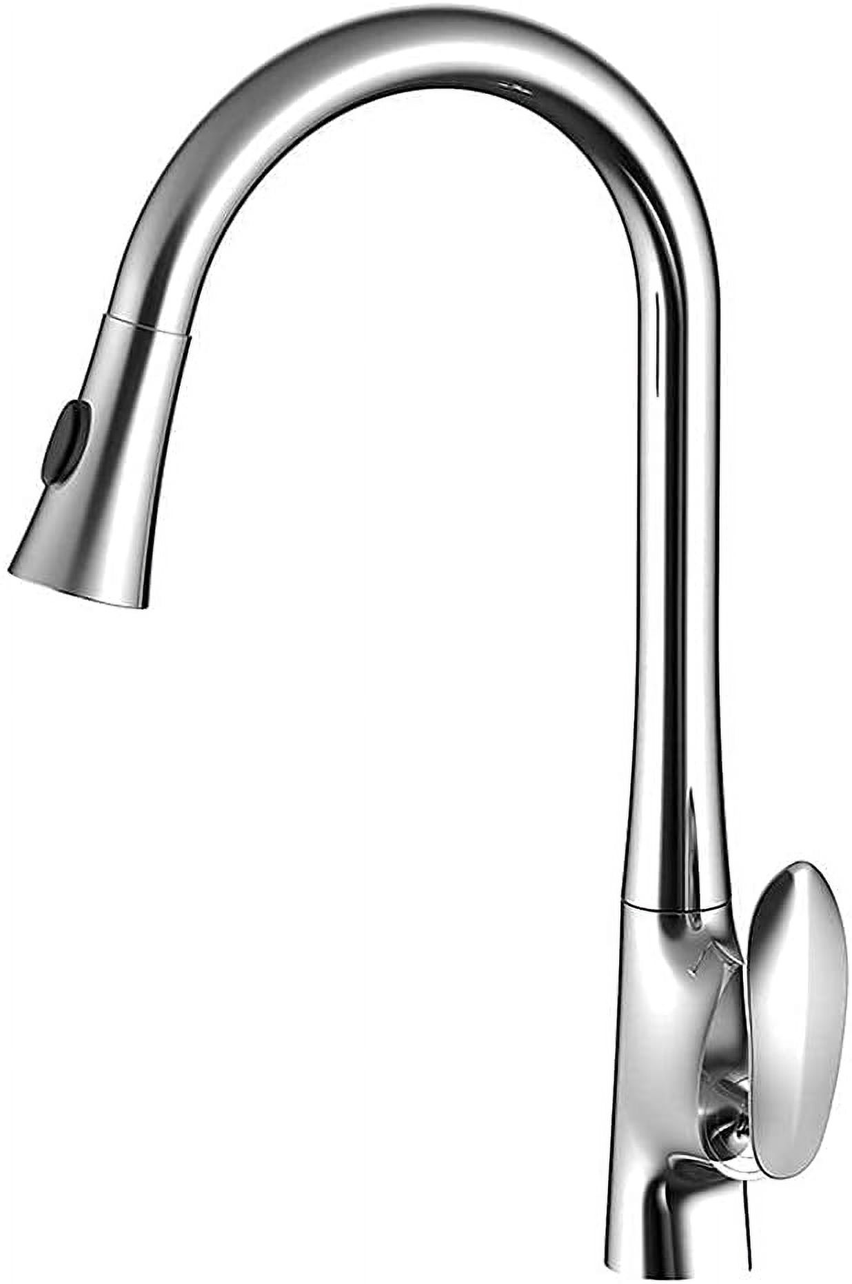 Copper 360 °Swivel Kitchen Faucet with Pull Out Sprayer,Modern Single