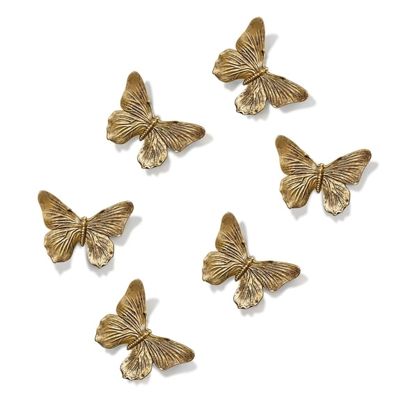 Copper 6 Piece 3D Butterfly Wall Sculpture Set for Home and Event Decor