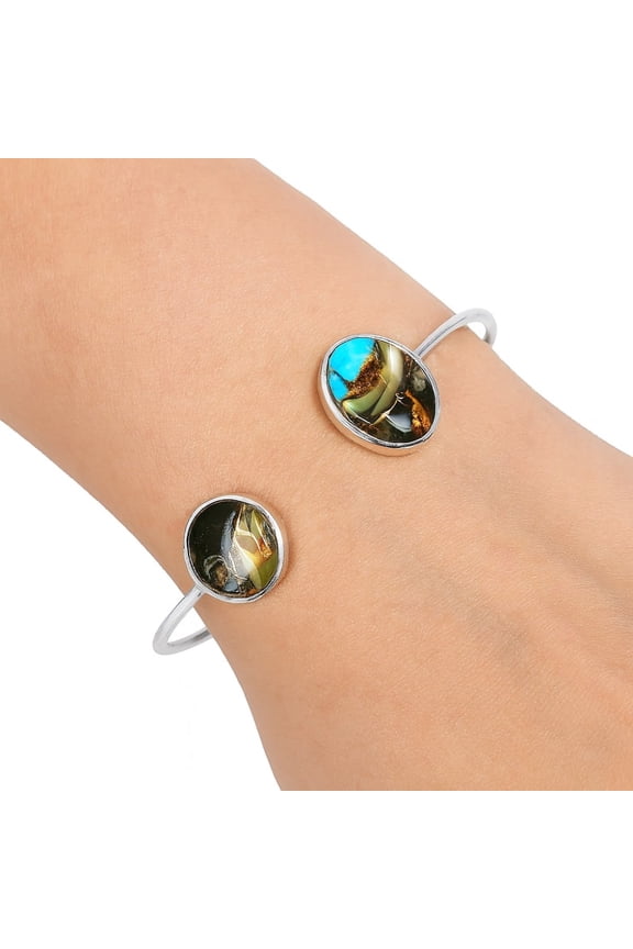 Copper Abalone Shell 925 Sterling Silver Cuff Bangle Bracelet Jewelry B-1004 SDB4975