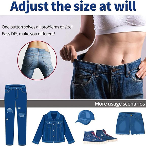 Copper Adjustable Pant Button, 0.6 inch Diameter, Quick Size Adjustment for Pants, Perfect for Hemming and Temporary Clothing Repairs