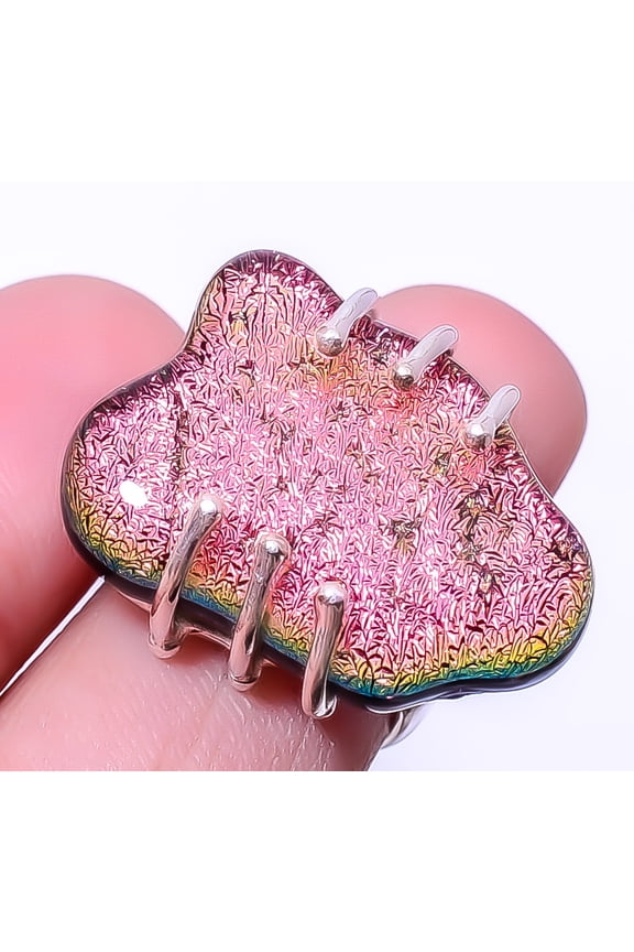 Copper Agate Drusy Gemstone 925 Sterling Silver Ring Size Adjustable (R18) A313, Beautiful Jewelry For Woman, New Year Sale, Valentin's Day Gift