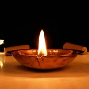 Copper Akhand Diya Size 1 -25 Gm Oil Lamp for Daily Puja & Other Religious Rituals, Home, Office & Temples Festive Gifts | Copper Diya for Home Decor 2cm H x 8cm L