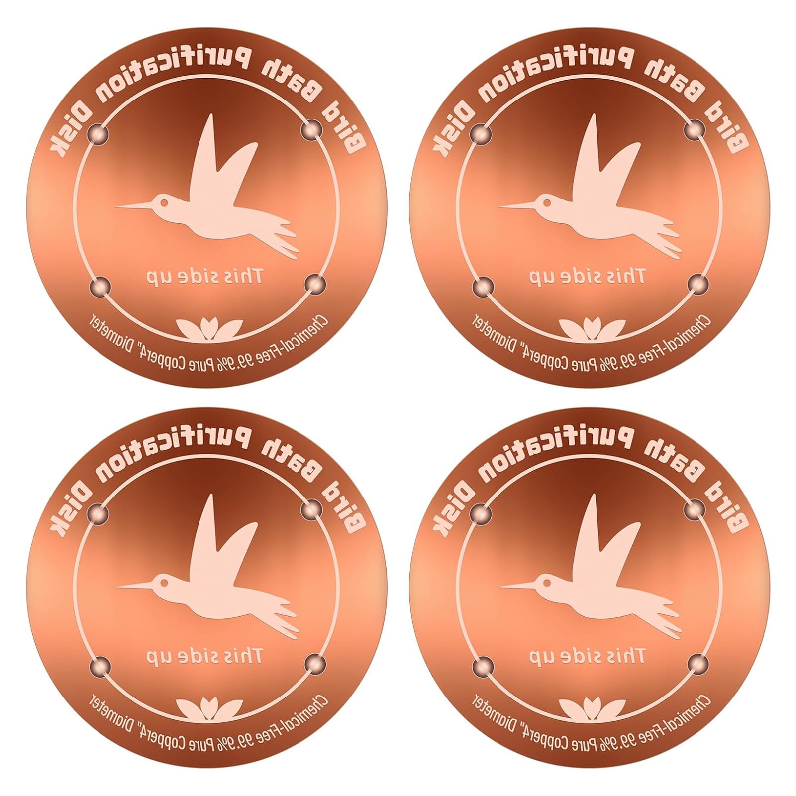 Copper All Season Bird Bath Purification Plate Enhances Garden Aesthetics While Inhibiting Algae