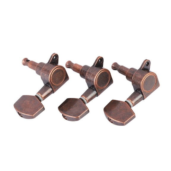 Copper Alloy Acoustic Electric Guitar Tuning Pegs Set 3L3R Vintage String Machine Heads Tuner Key Knobs Pack of 6, 1.8 x 1.5 inches / 4.5 x 3.8 cm