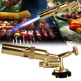 thumbnail image 1 of Copper Alloy Butane Torch Head - Adjustable Flame Kitchen Torch, Handheld Blow Lighter for Culinary, BBQ, Baking, Cooking, Creme, Soldering, Gold-911, 1 of 7