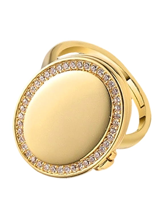 Copper Alloy Geometric Rings with Concealed Compartment Adjustable Opening Finger Rings Handmade Jewelry